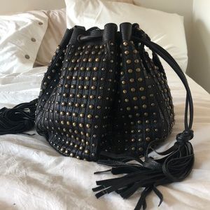 CLEOBELLA Studded Bucket Bag in Black